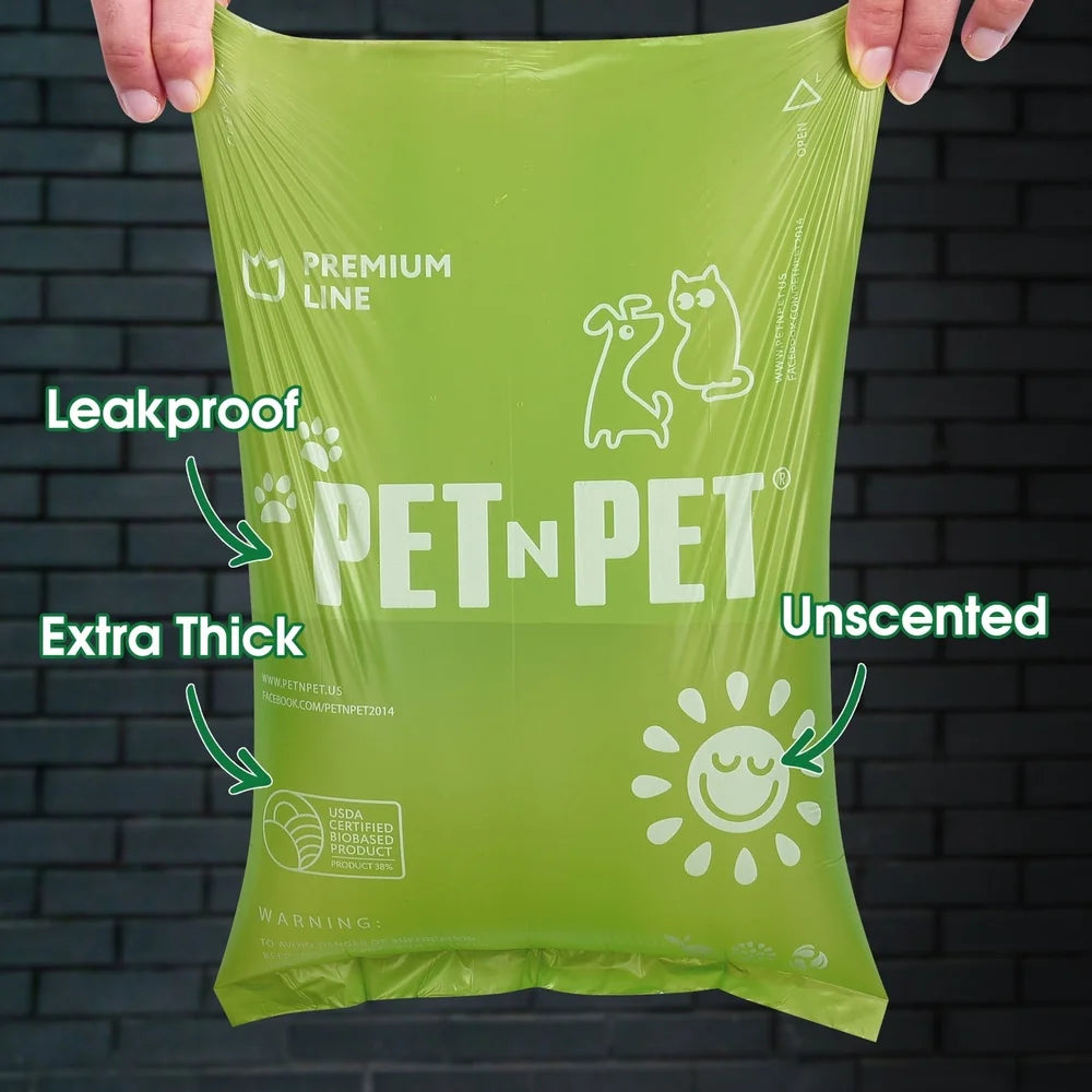 Biobased Dog Poop Bags 720 Counts Leak Proof Unscented Waste Bags with Free Dispenser and Leash Clip Dogs and Cats