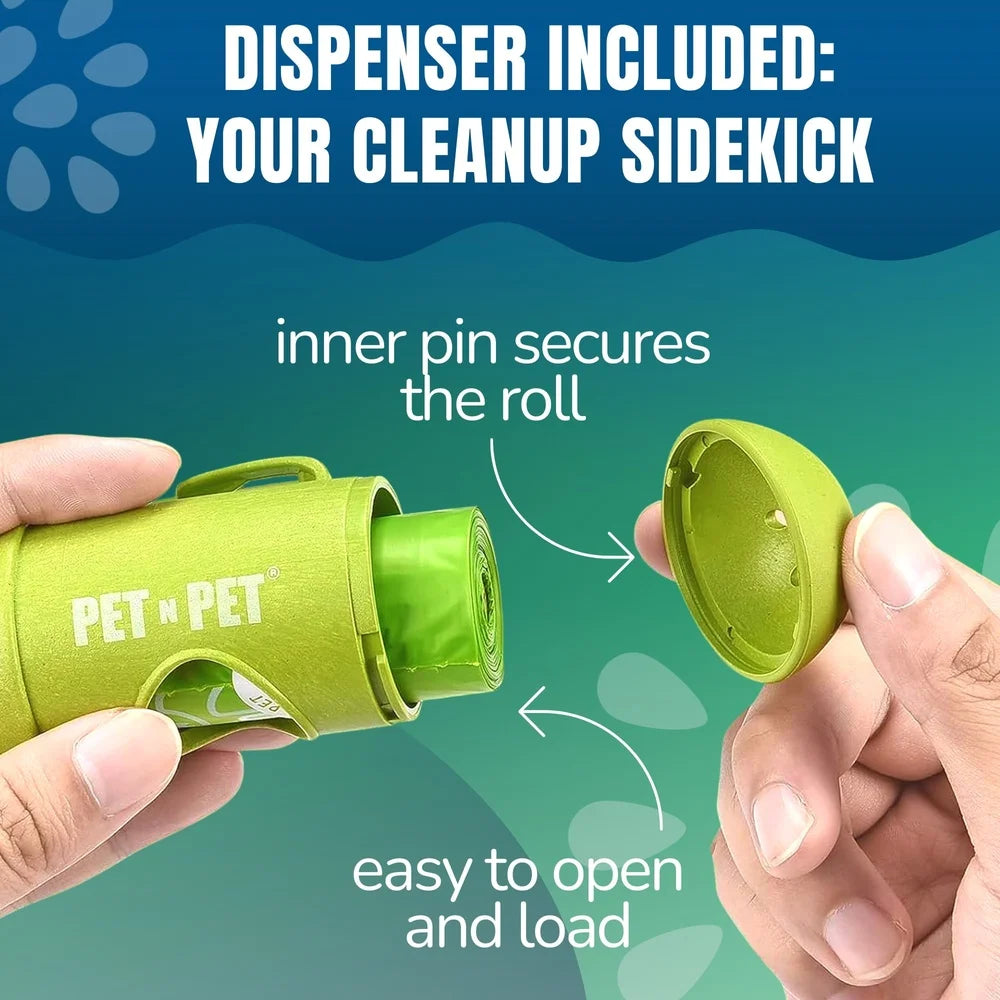 Biobased Dog Poop Bags 720 Counts Leak Proof Unscented Waste Bags with Free Dispenser and Leash Clip Dogs and Cats