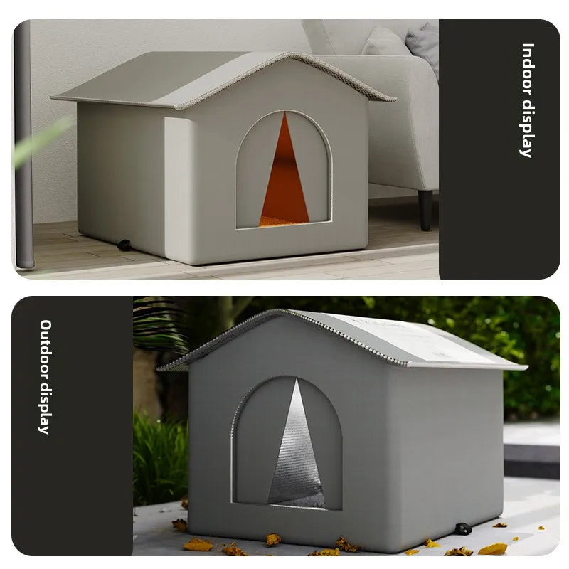 Stray Cat Dog House Waterproof Outdoor Winter Warm Pet Cave Sleeping Beds Home Foldable Washable for Small Dog Puppy Supplies